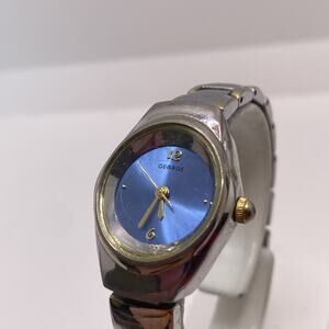 George Womens Silver Gold Vintage Watch Works New Battery